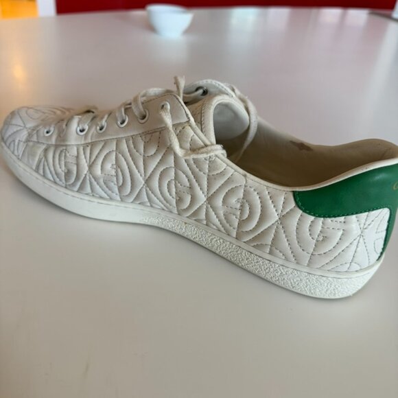Gucci Ace Quilted GG Leather Sneakers, Size 13, White - Picture 5 of 6